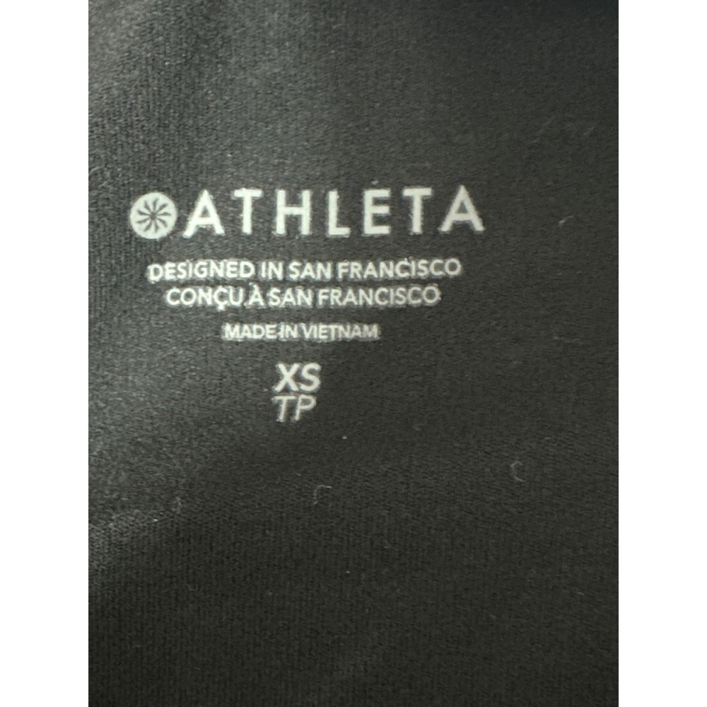 Athleta Black Floral Print High Neck Crop Tank Top Sports Bra XS TP - Picture 4 of 6